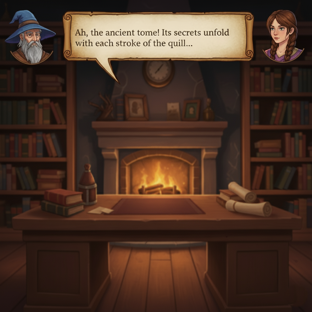 A writer's desk with an old manuscript